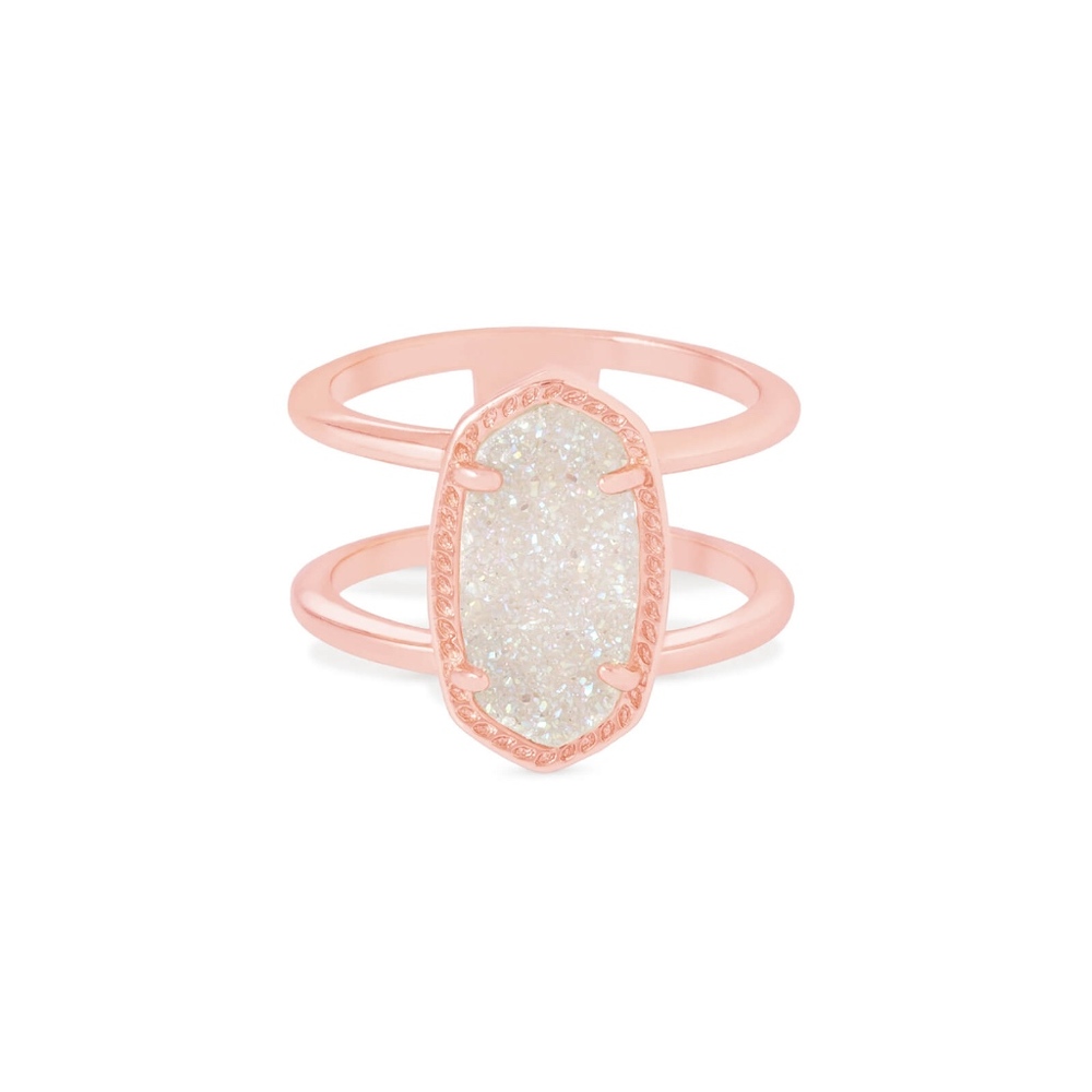 Elyse Rose Gold Ring In Iridescent Drusy - 7